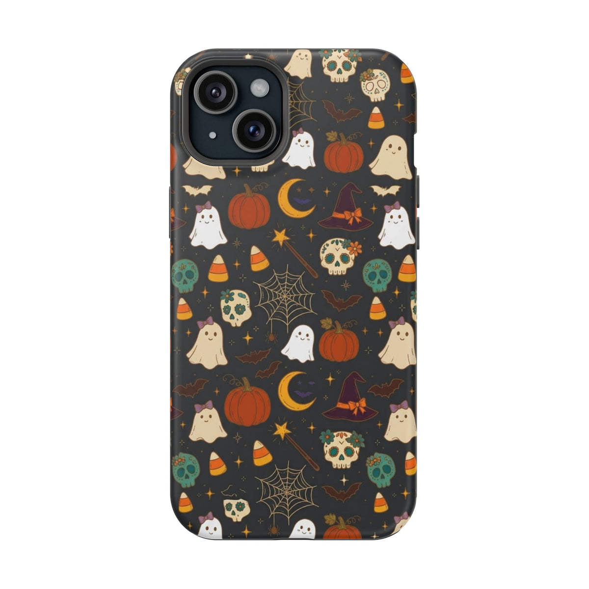Ghosts, Pumpkins & Skulls Pattern - Impact Resistant Phone Case
