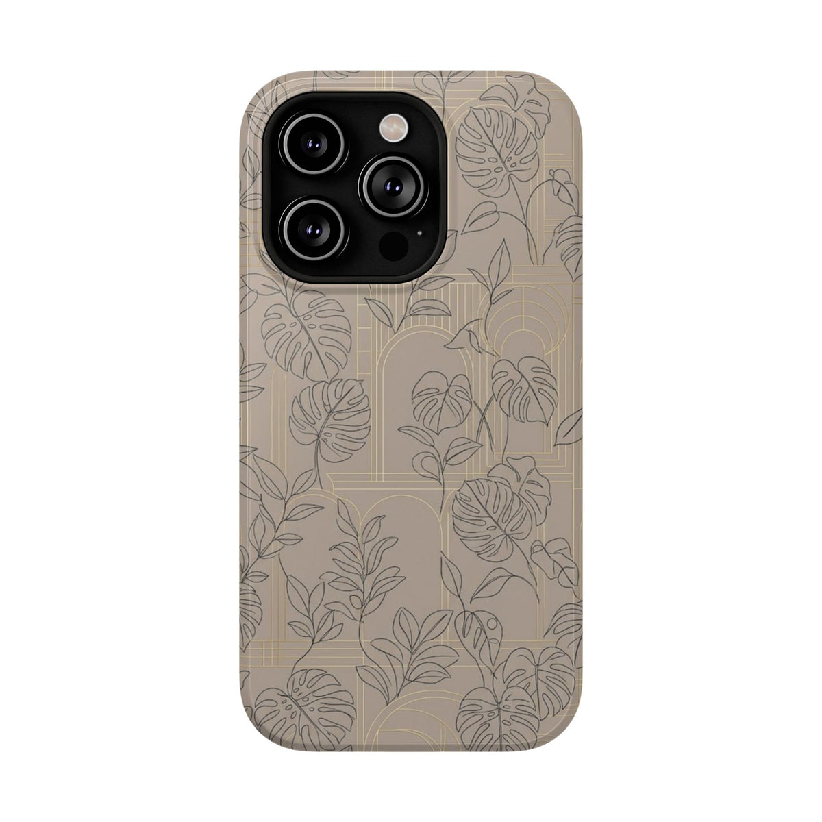 Neutral Leaf Pattern - Impact Resistant Phone Case