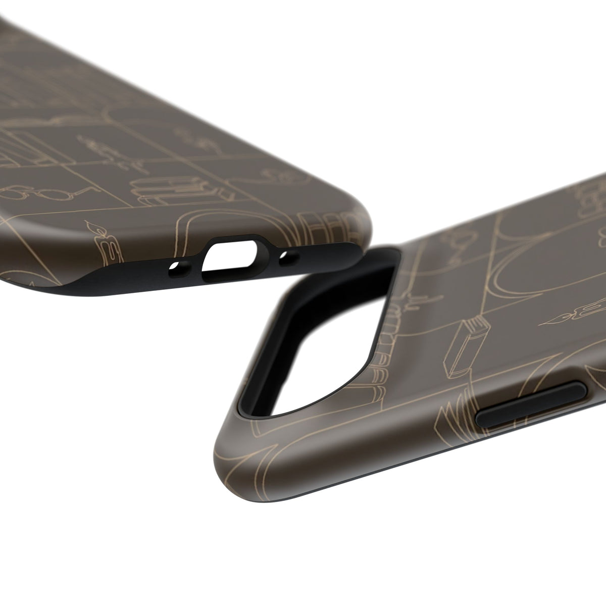 Vintage Library Books & Candle Pattern - Impact-Resistant Phone Case