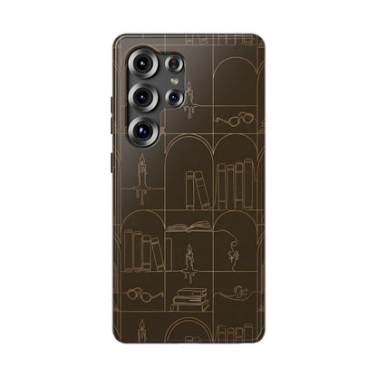 Vintage Library Books & Candle Pattern - Impact-Resistant Phone Case