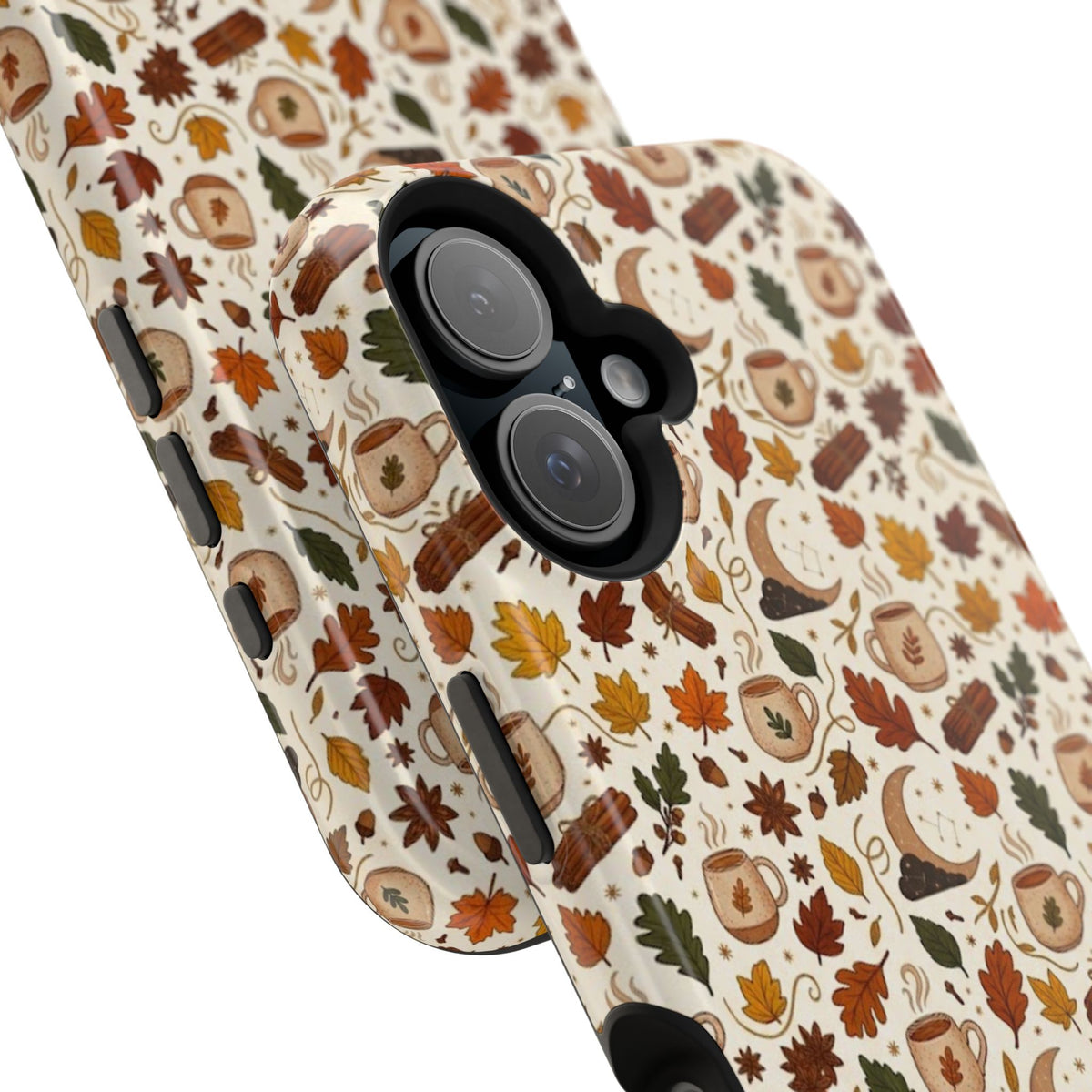 Autumn Woodland Phone Case — Fall Leaves & Fox Pattern Impact-Resistant Case