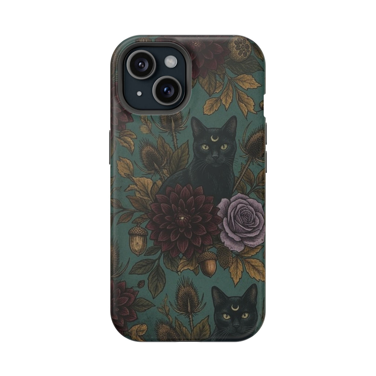 Botanical Black Cat - Impact Resistant Phone Case