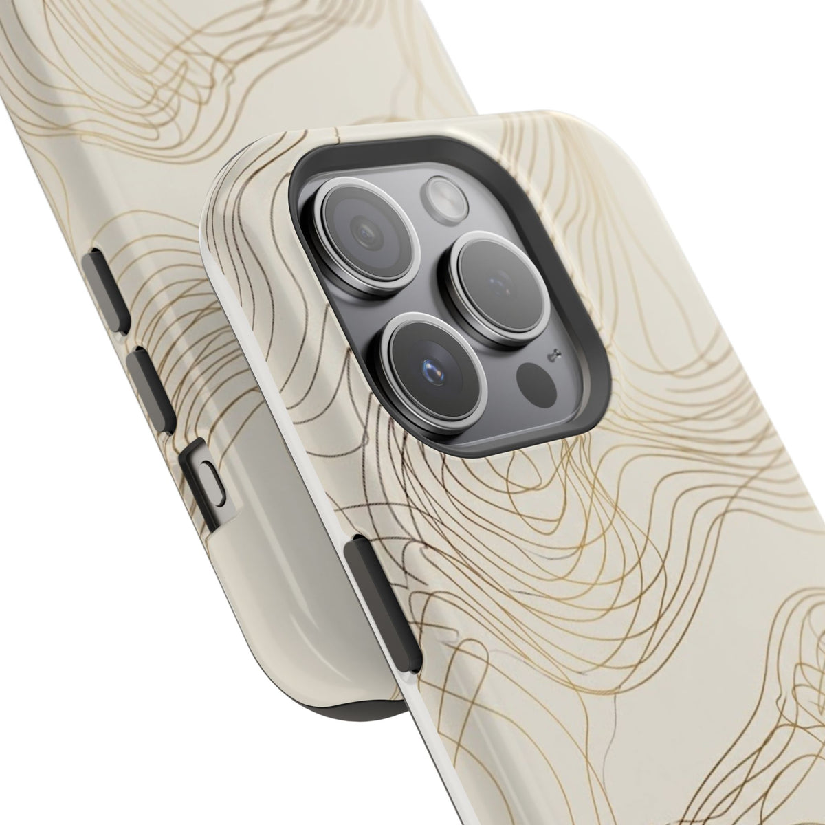 Neutral Gold Wave Pattern - Impact-Resistant Phone Case