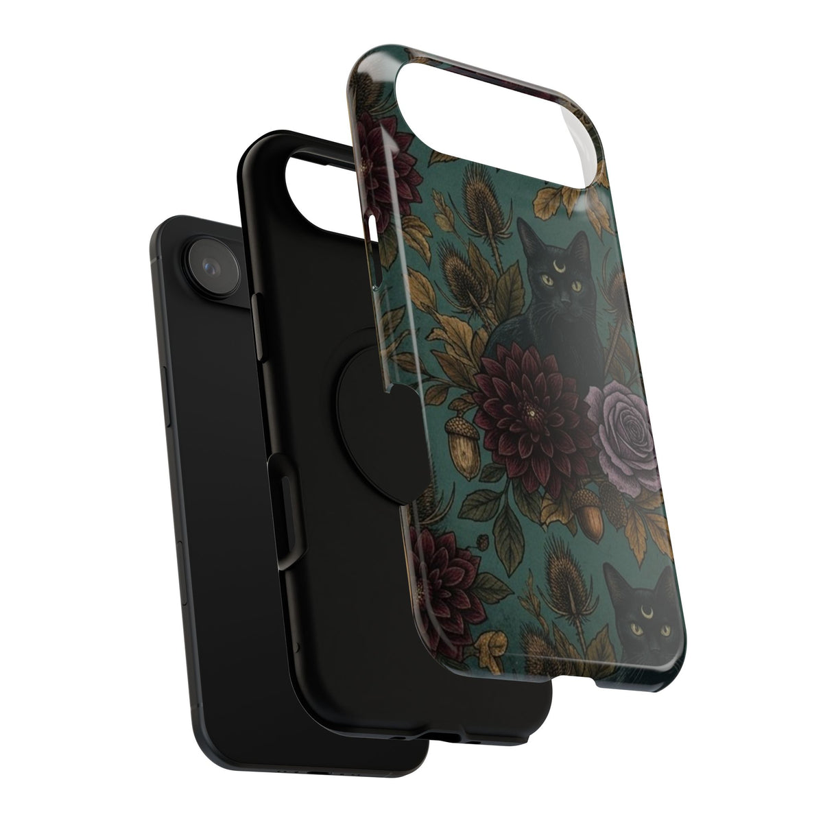 Botanical Black Cat - Impact Resistant Phone Case