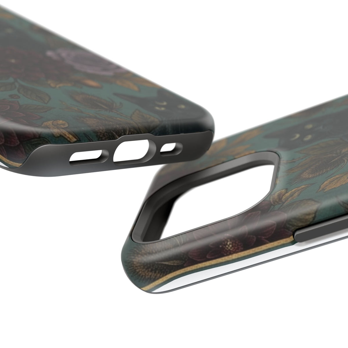 Botanical Black Cat - Impact Resistant Phone Case