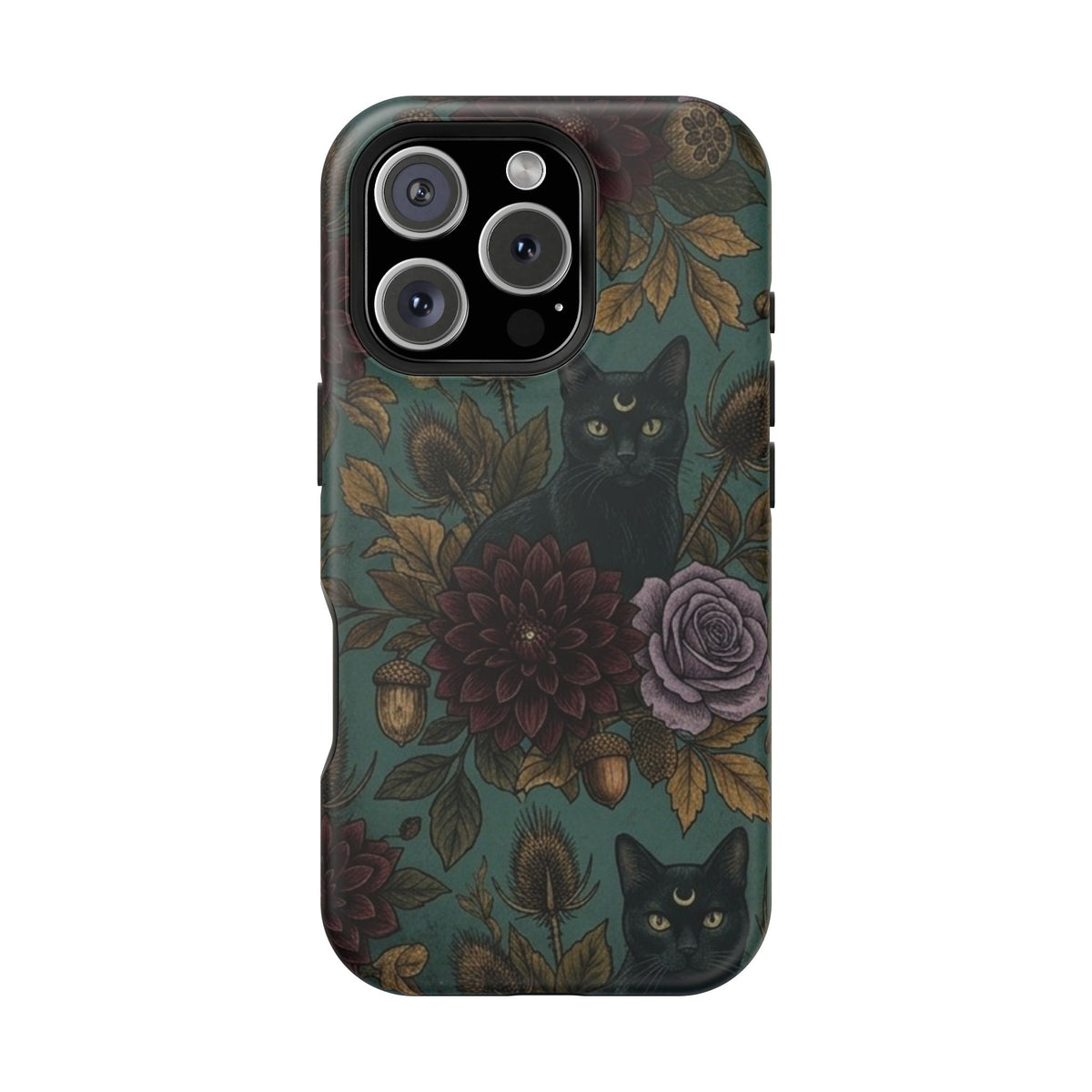 Botanical Black Cat - Impact Resistant Phone Case