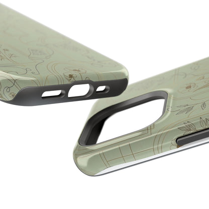 Vintage Botanical Script Design - Impact Resistant Phone Case