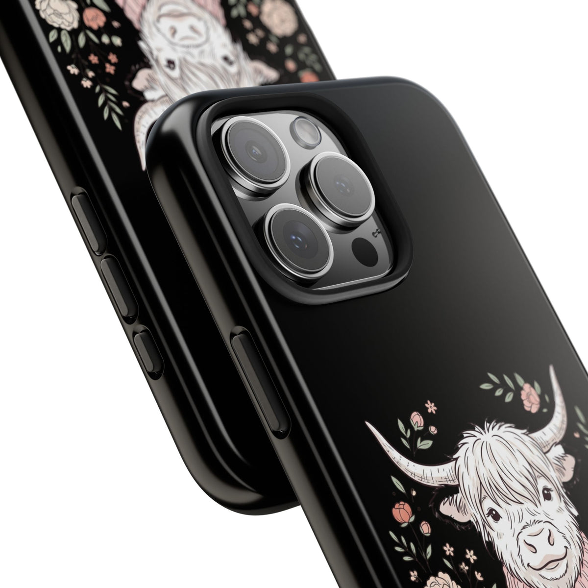 Highland Cow Floral Tough Phone Case
