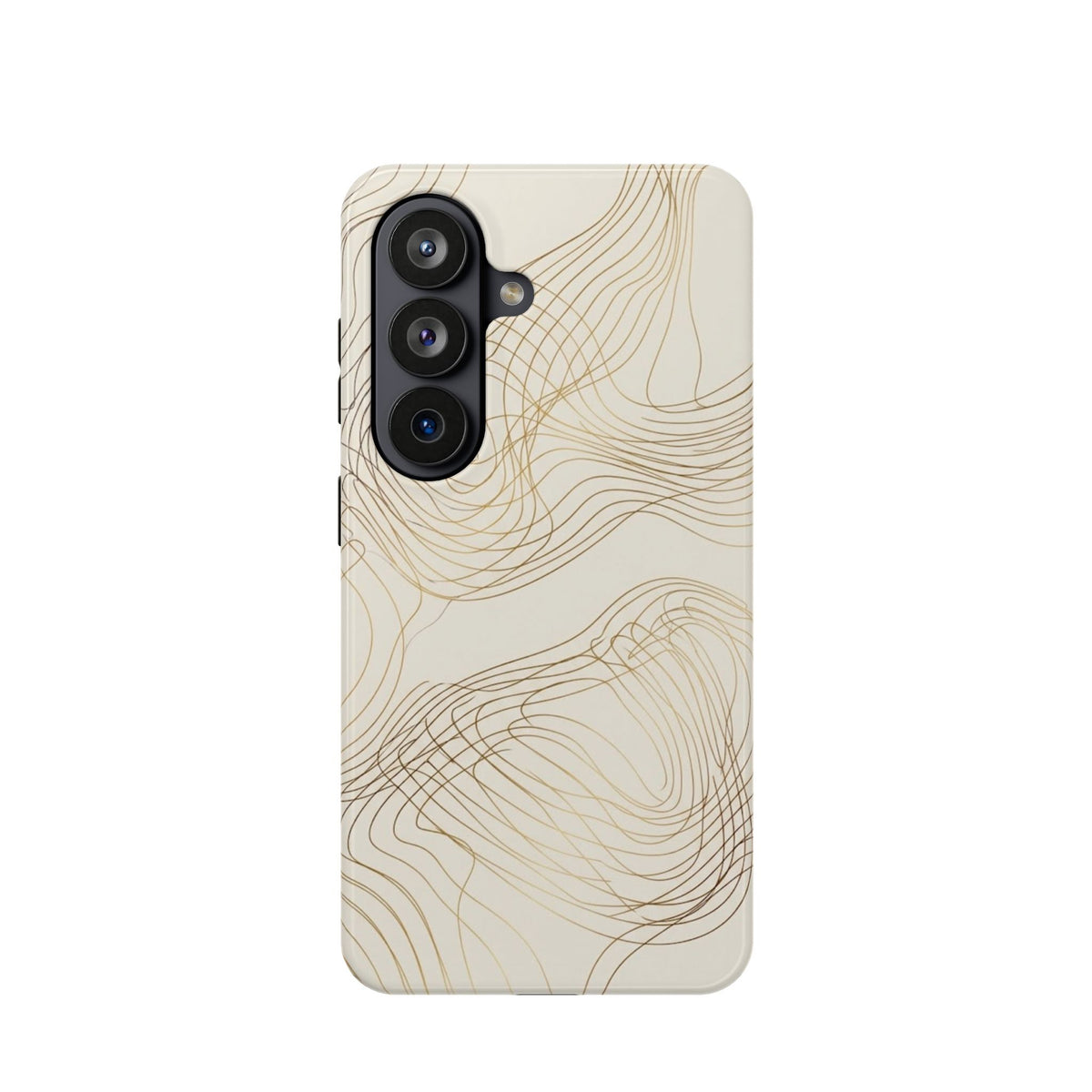 Neutral Gold Wave Pattern - Impact-Resistant Phone Case