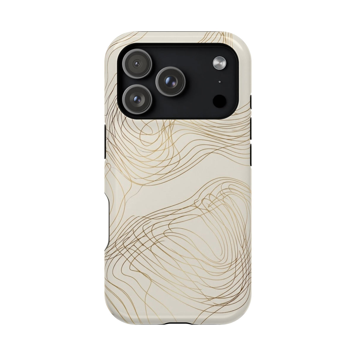 Neutral Gold Wave Pattern - Impact-Resistant Phone Case