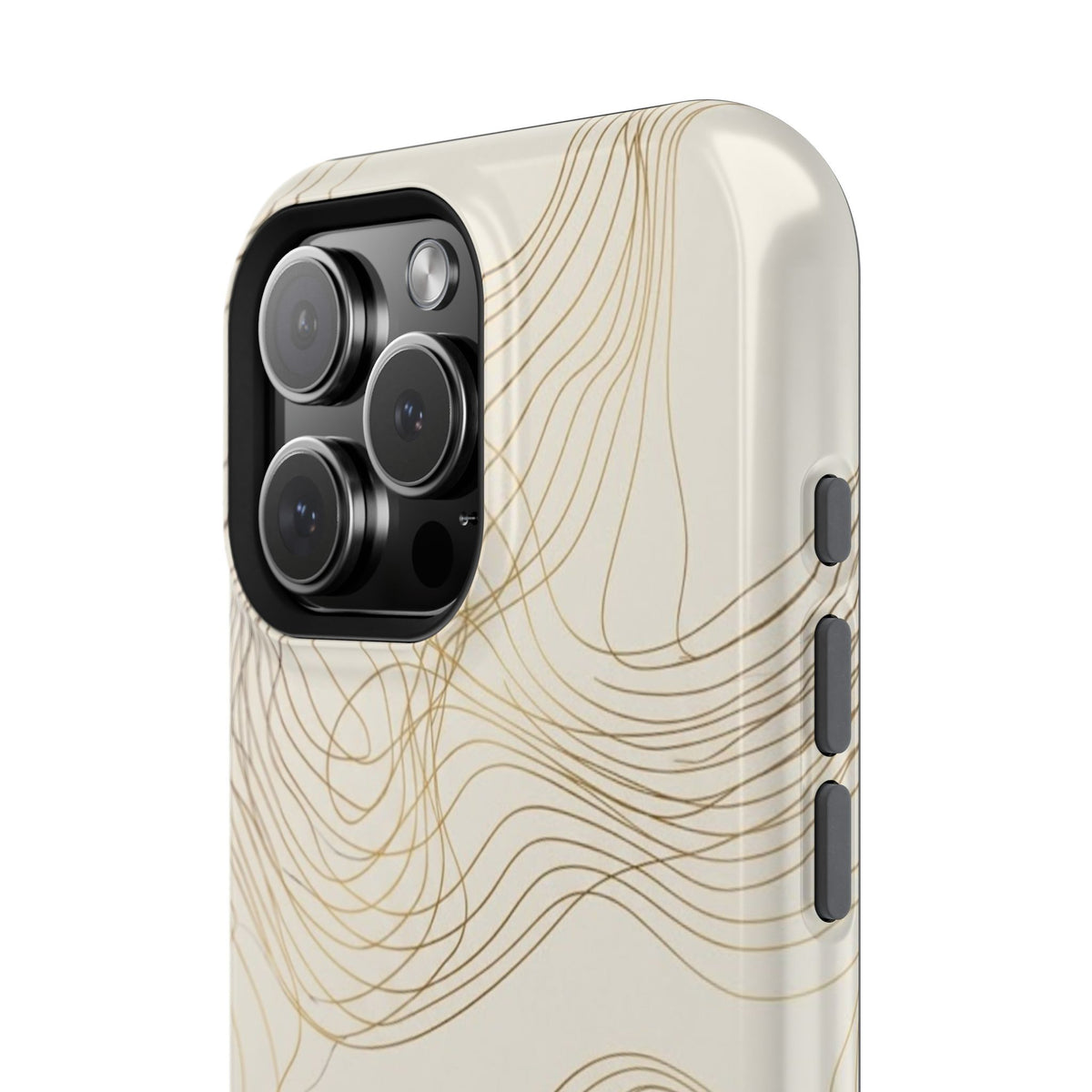 Neutral Gold Wave Pattern - Impact-Resistant Phone Case