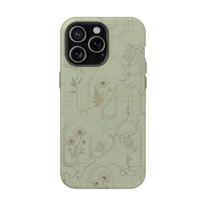 Vintage Botanical Script Design - Impact Resistant Phone Case