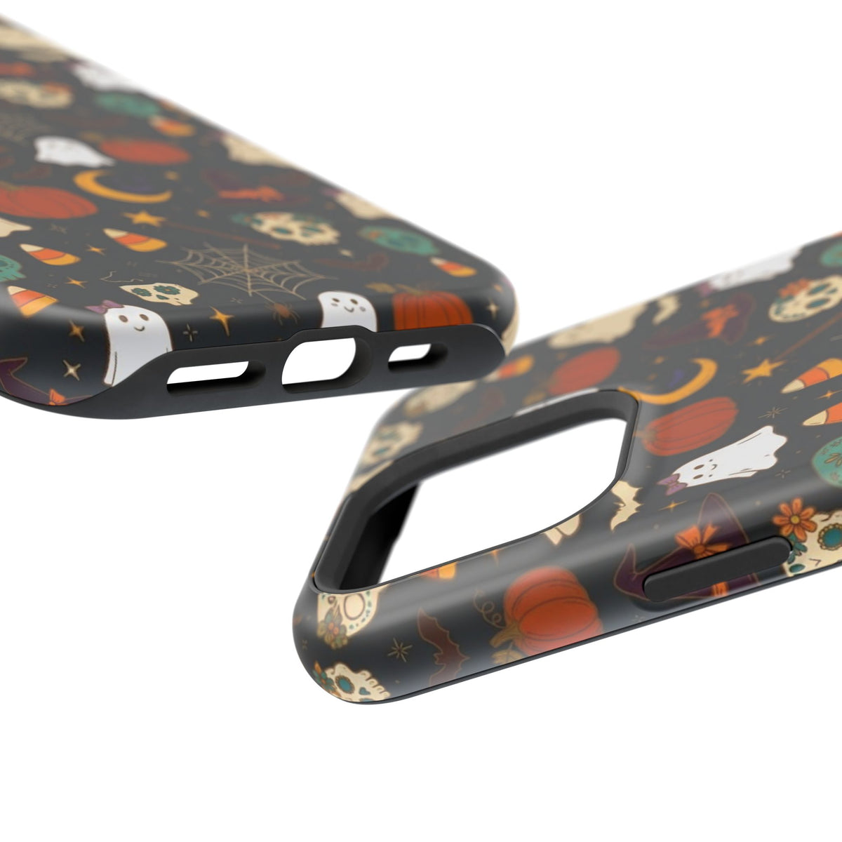 Ghosts, Pumpkins & Skulls Pattern - Impact Resistant Phone Case