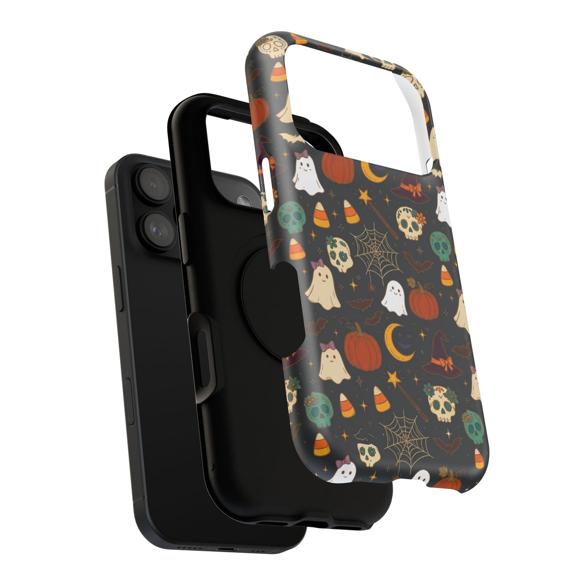 Ghosts, Pumpkins & Skulls Pattern - Impact Resistant Phone Case