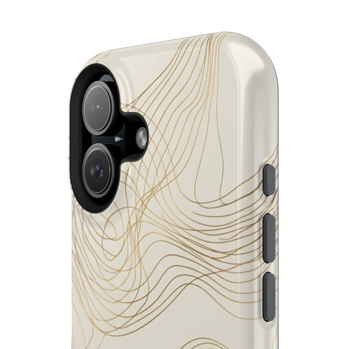 Neutral Gold Wave Pattern - Impact-Resistant Phone Case