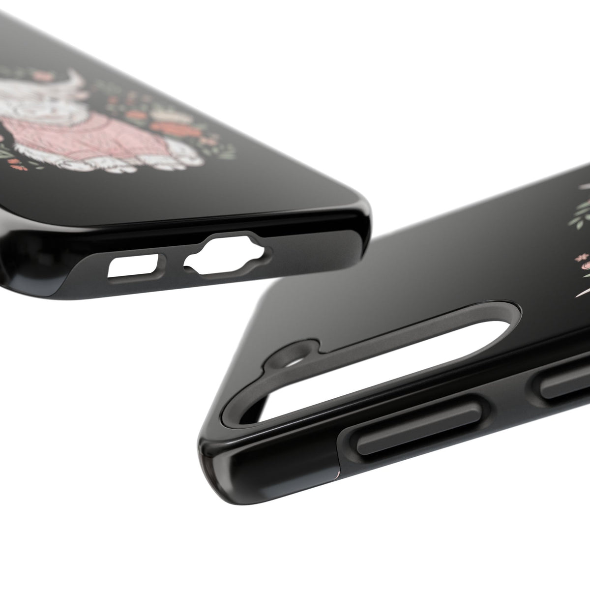 Highland Cow Floral Tough Phone Case