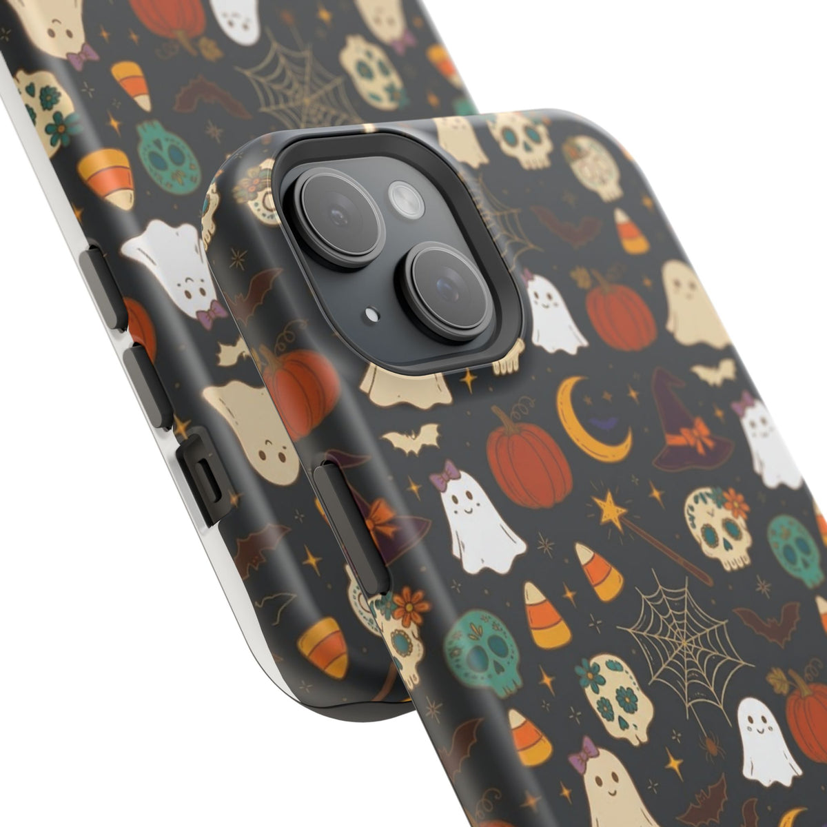 Ghosts, Pumpkins & Skulls Pattern - Impact Resistant Phone Case
