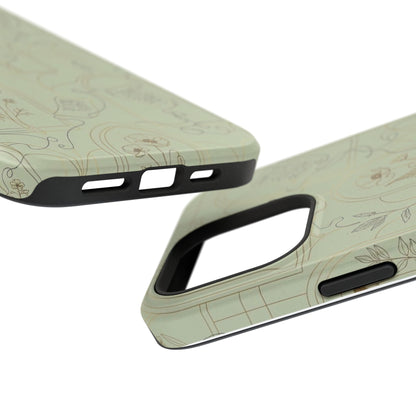 Vintage Botanical Script Design - Impact Resistant Phone Case