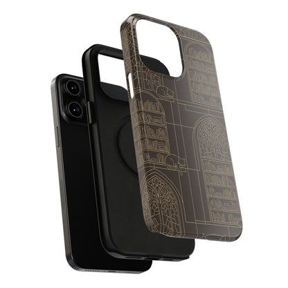 Cat Library Bookshelf Phone Case