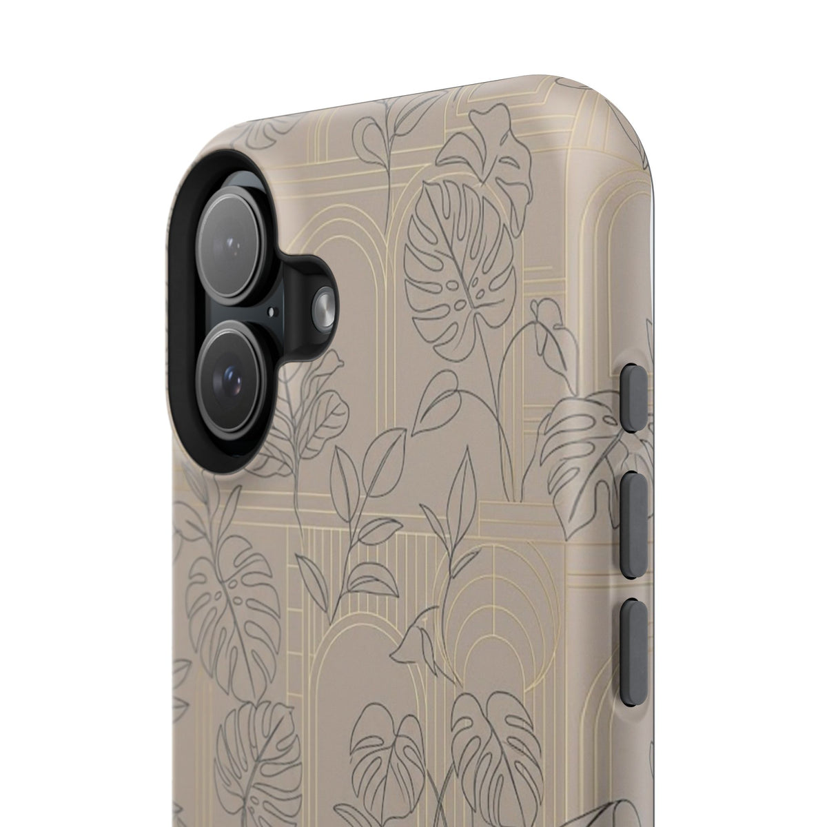 Neutral Leaf Pattern - Impact Resistant Phone Case