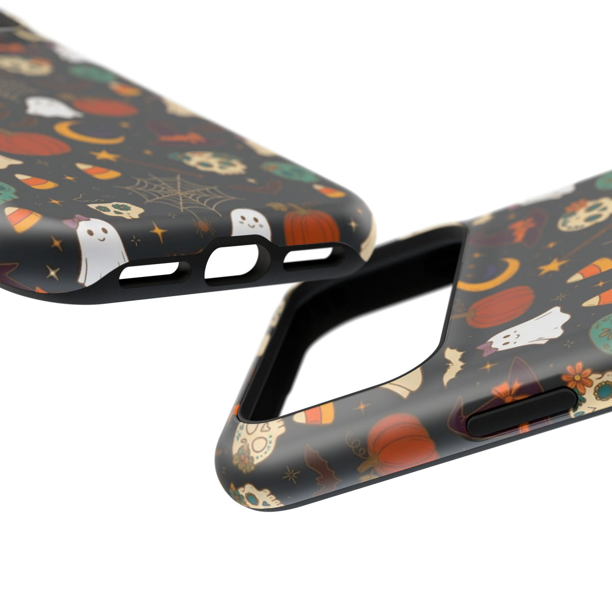 Ghosts, Pumpkins & Skulls Pattern - Impact Resistant Phone Case