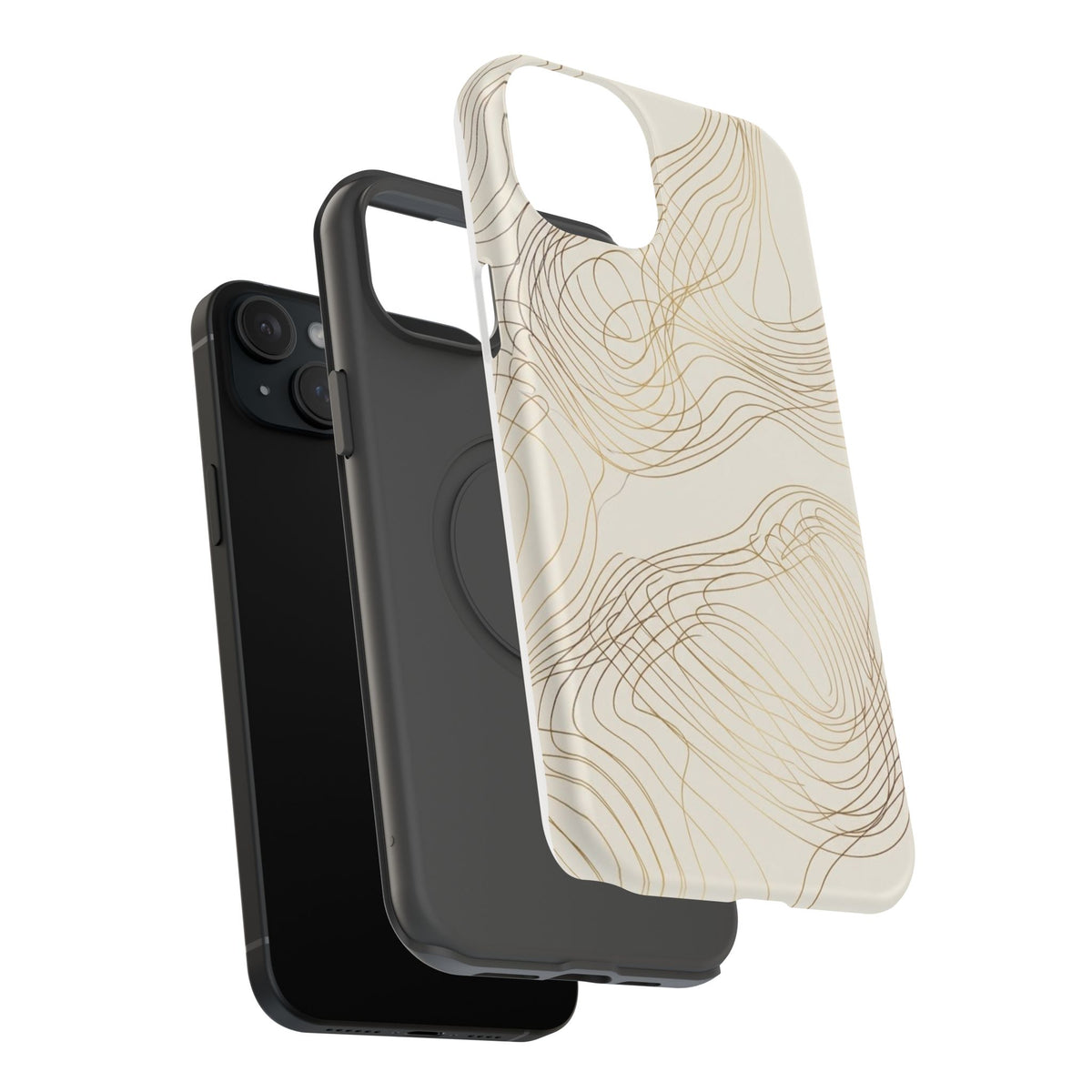 Neutral Gold Wave Pattern - Impact-Resistant Phone Case