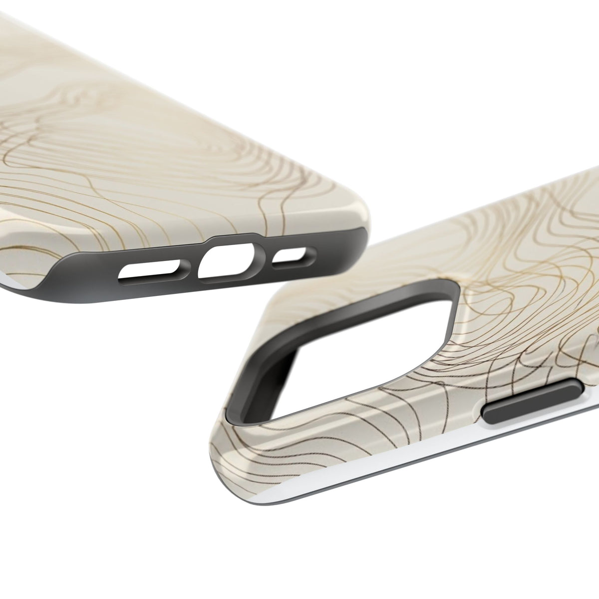 Neutral Gold Wave Pattern - Impact-Resistant Phone Case