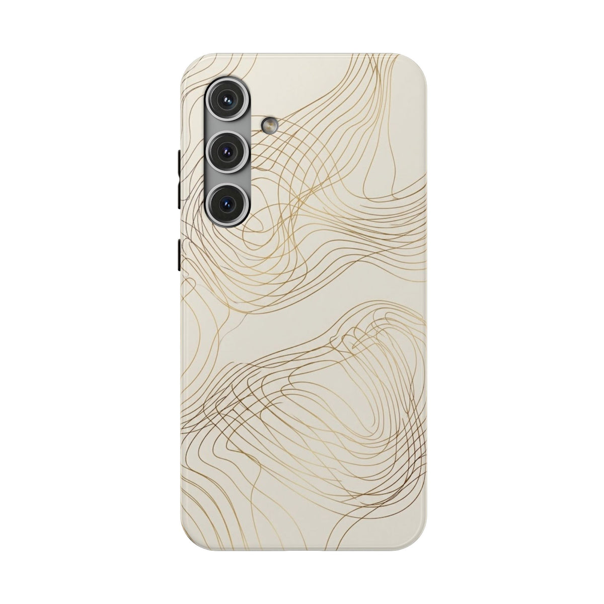 Neutral Gold Wave Pattern - Impact-Resistant Phone Case