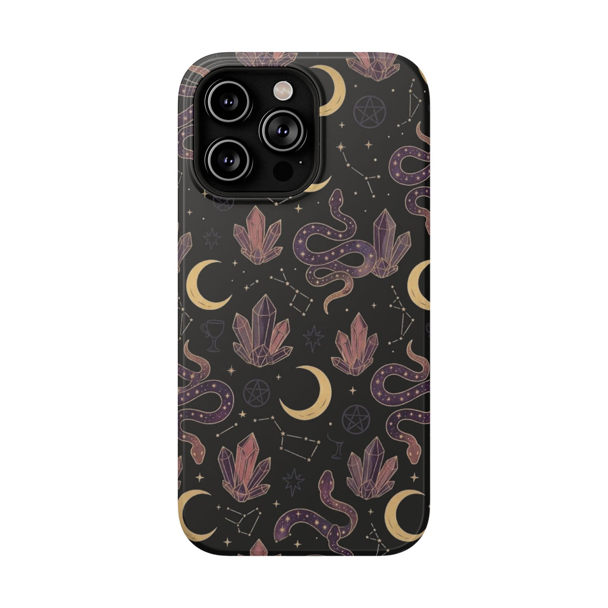 Mystic Moon & Crystal Phone Case — Impact-Resistant Protective Cover