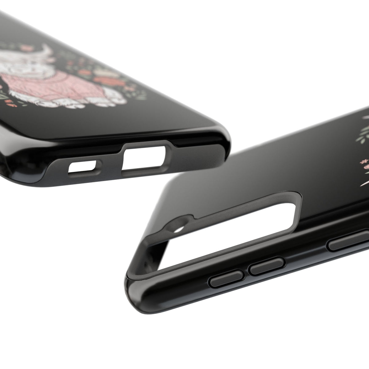 Highland Cow Floral Tough Phone Case