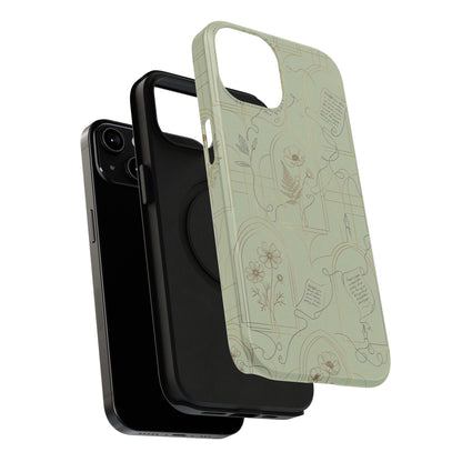 Vintage Botanical Script Design - Impact Resistant Phone Case