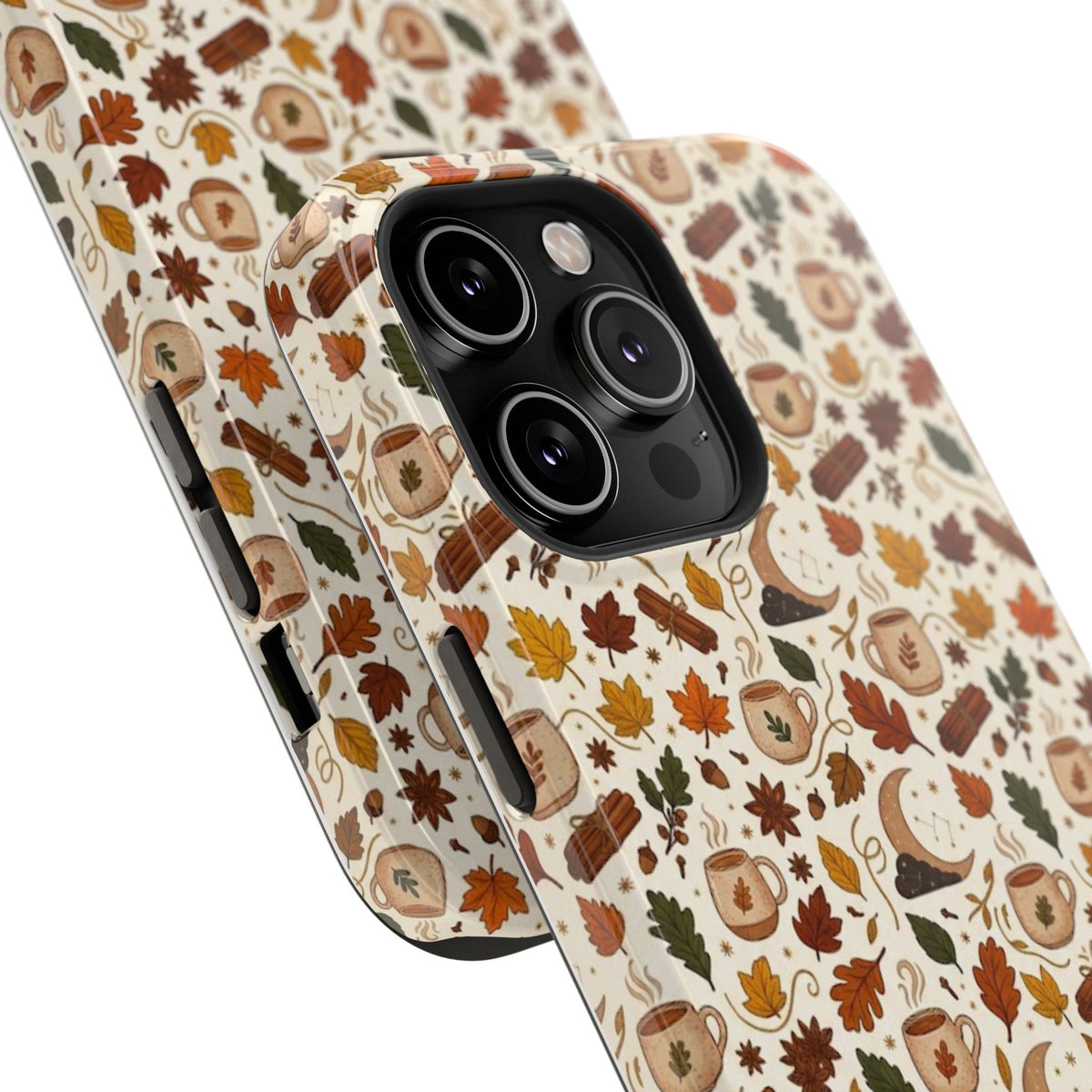 Autumn Woodland Phone Case — Fall Leaves & Fox Pattern Impact-Resistant Case