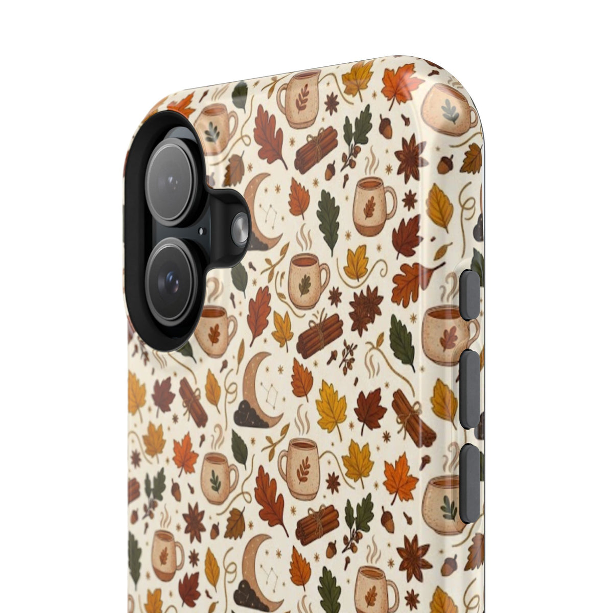 Autumn Woodland Phone Case — Fall Leaves & Fox Pattern Impact-Resistant Case