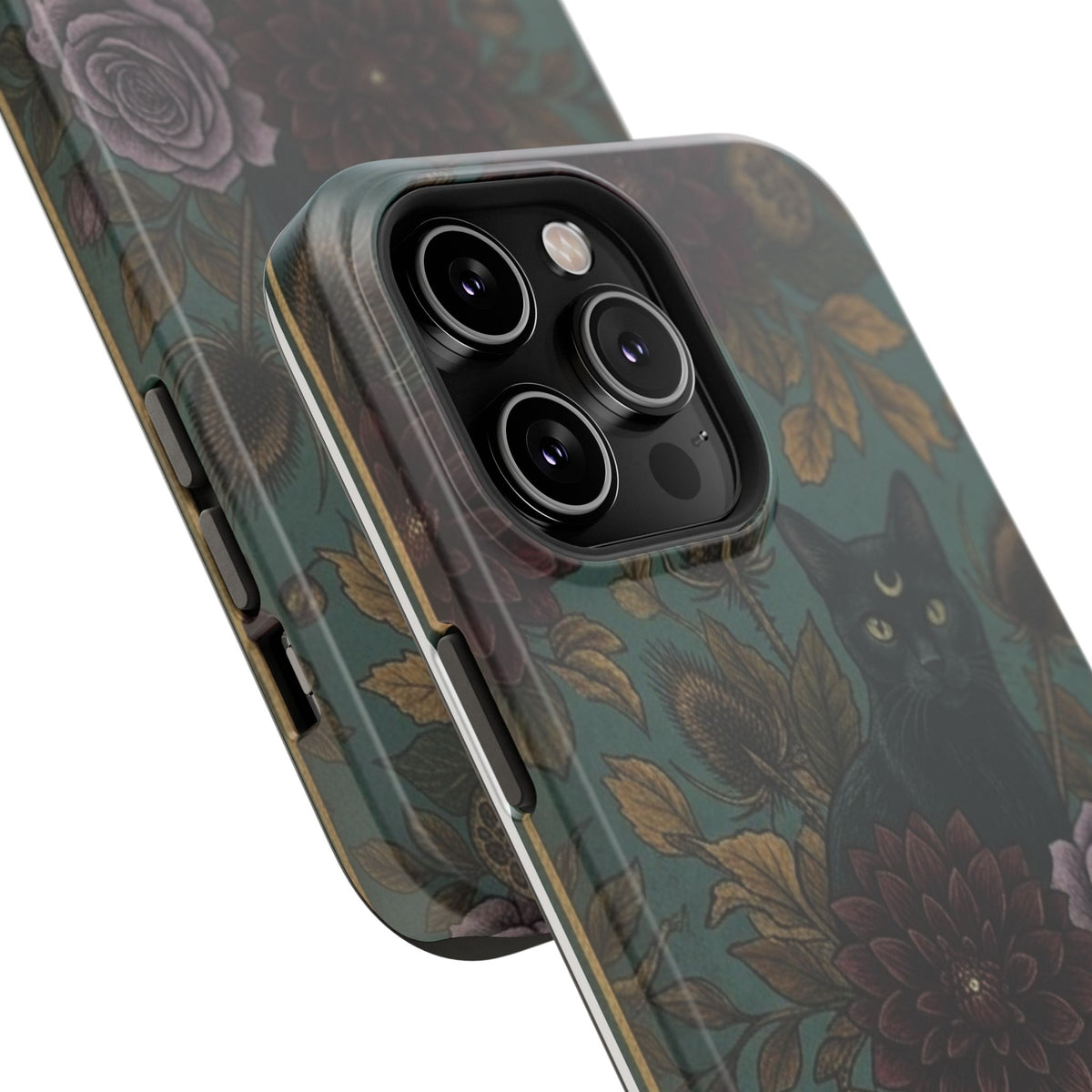 Botanical Black Cat - Impact Resistant Phone Case