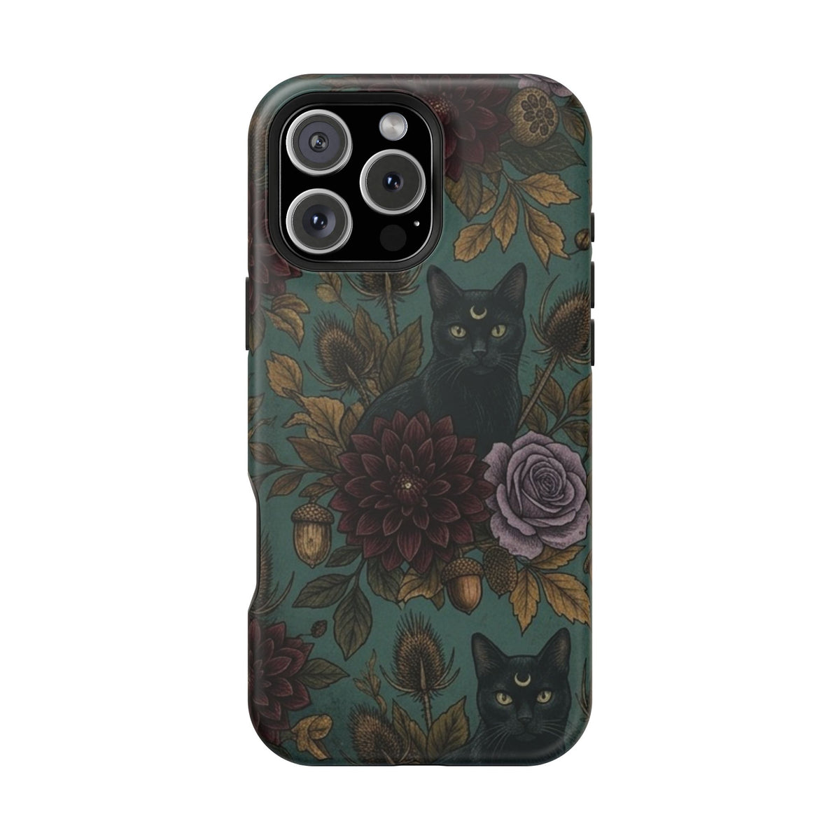 Botanical Black Cat - Impact Resistant Phone Case