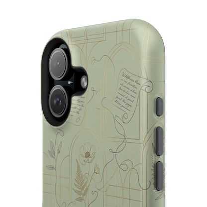 Vintage Botanical Script Design - Impact Resistant Phone Case