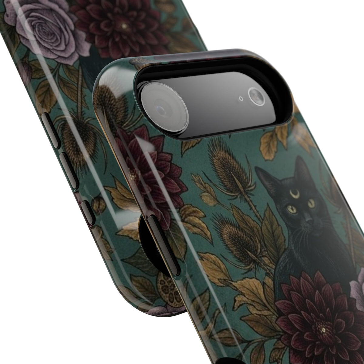 Botanical Black Cat - Impact Resistant Phone Case