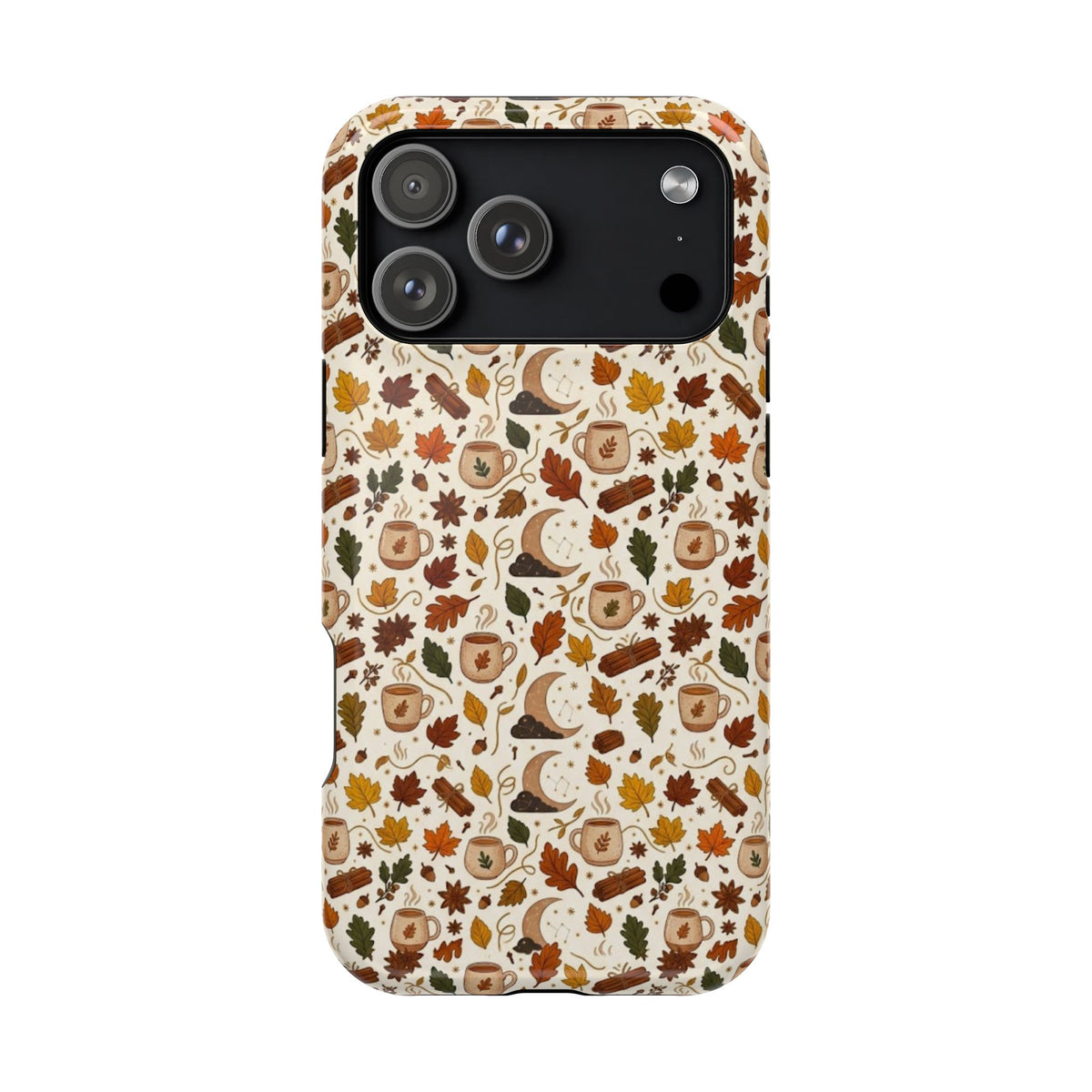 Autumn Woodland Phone Case — Fall Leaves & Fox Pattern Impact-Resistant Case