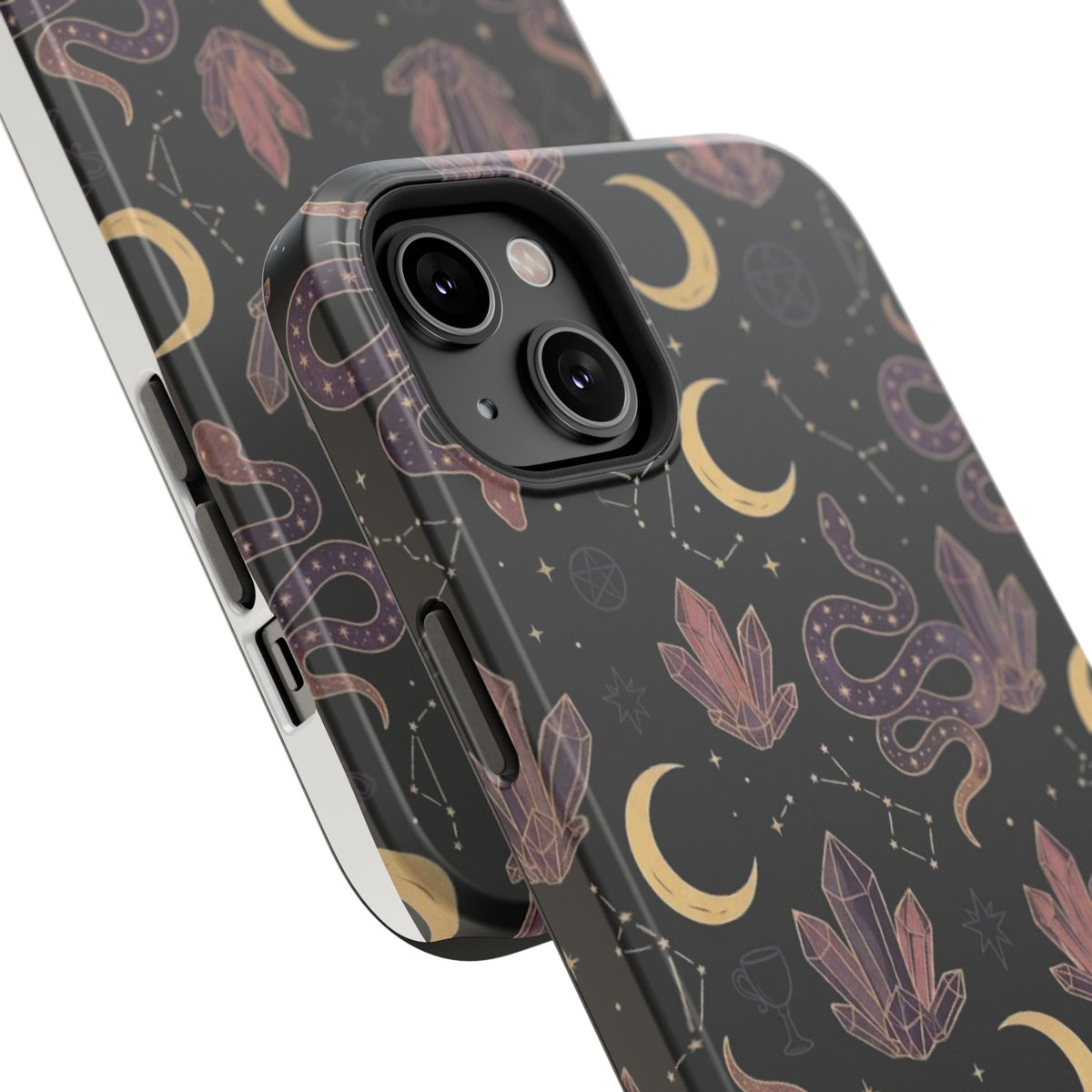 Mystic Moon & Crystal Phone Case — Impact-Resistant Protective Cover