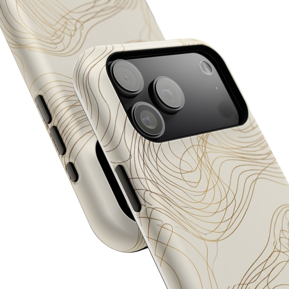 Neutral Gold Wave Pattern - Impact-Resistant Phone Case