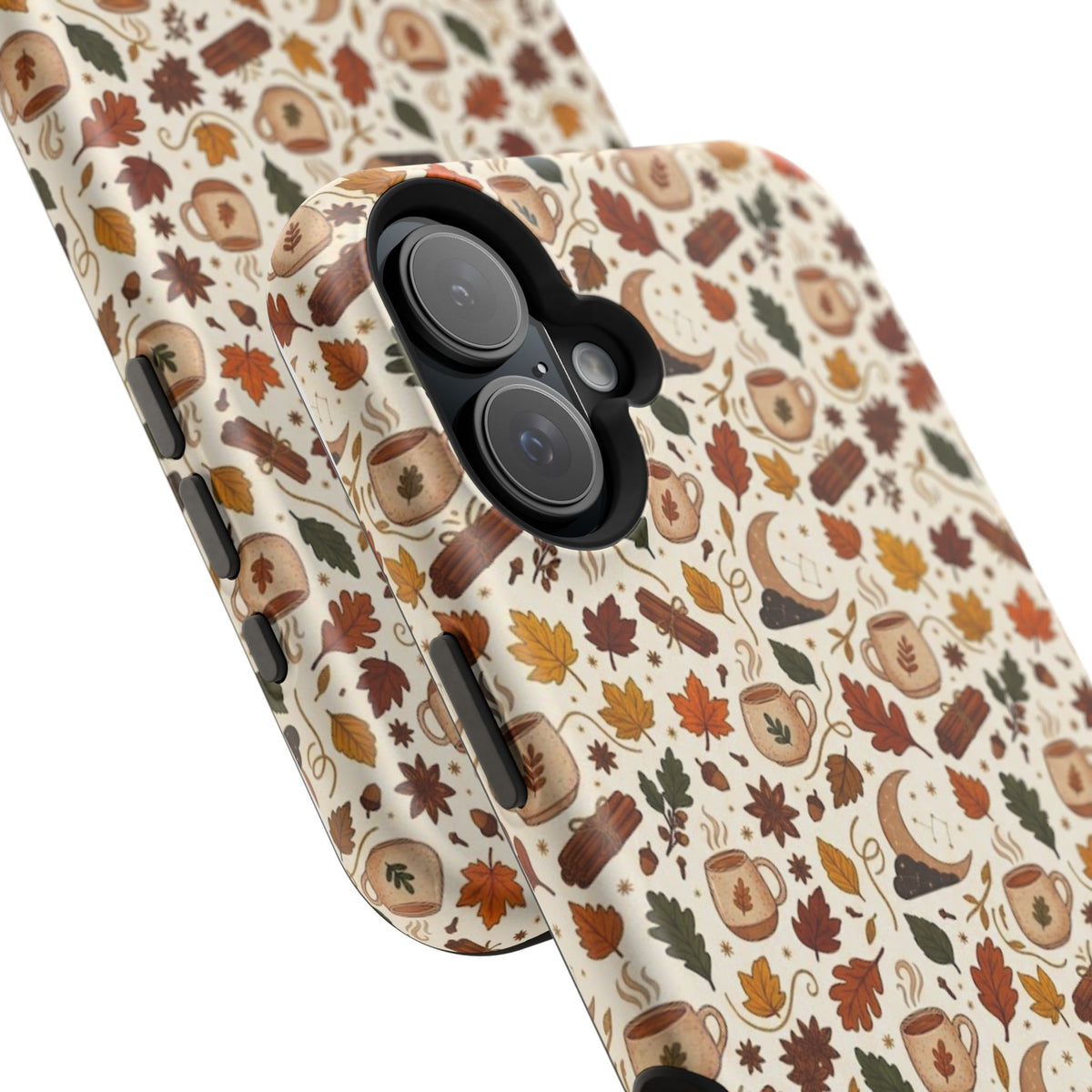 Autumn Woodland Phone Case — Fall Leaves & Fox Pattern Impact-Resistant Case