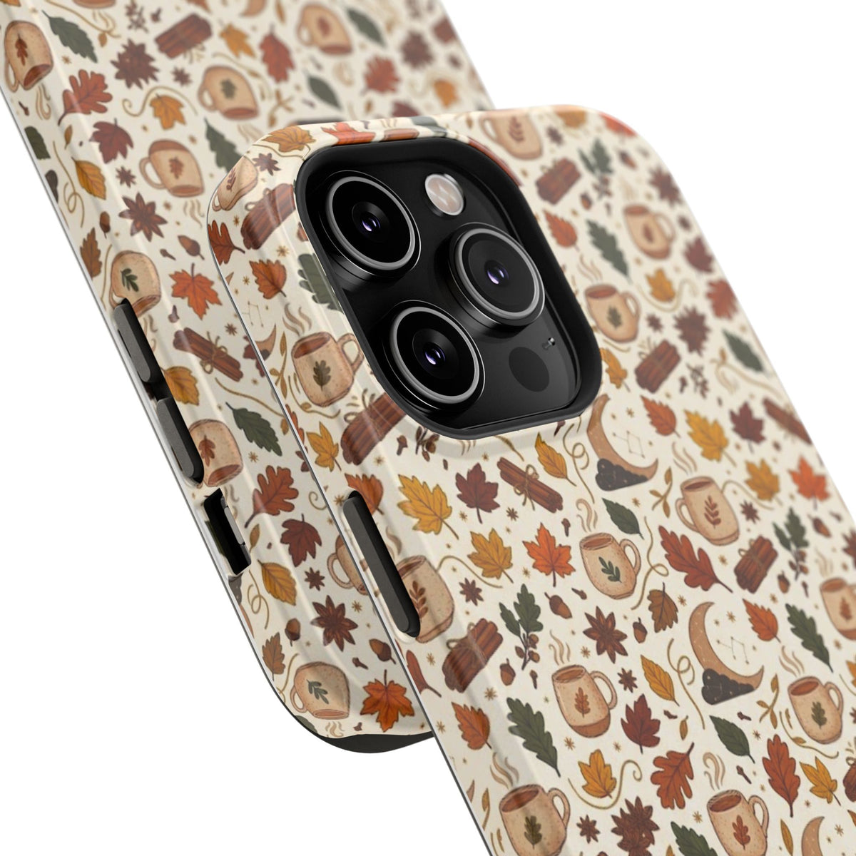 Autumn Woodland Phone Case — Fall Leaves & Fox Pattern Impact-Resistant Case