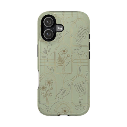 Vintage Botanical Script Design - Impact Resistant Phone Case
