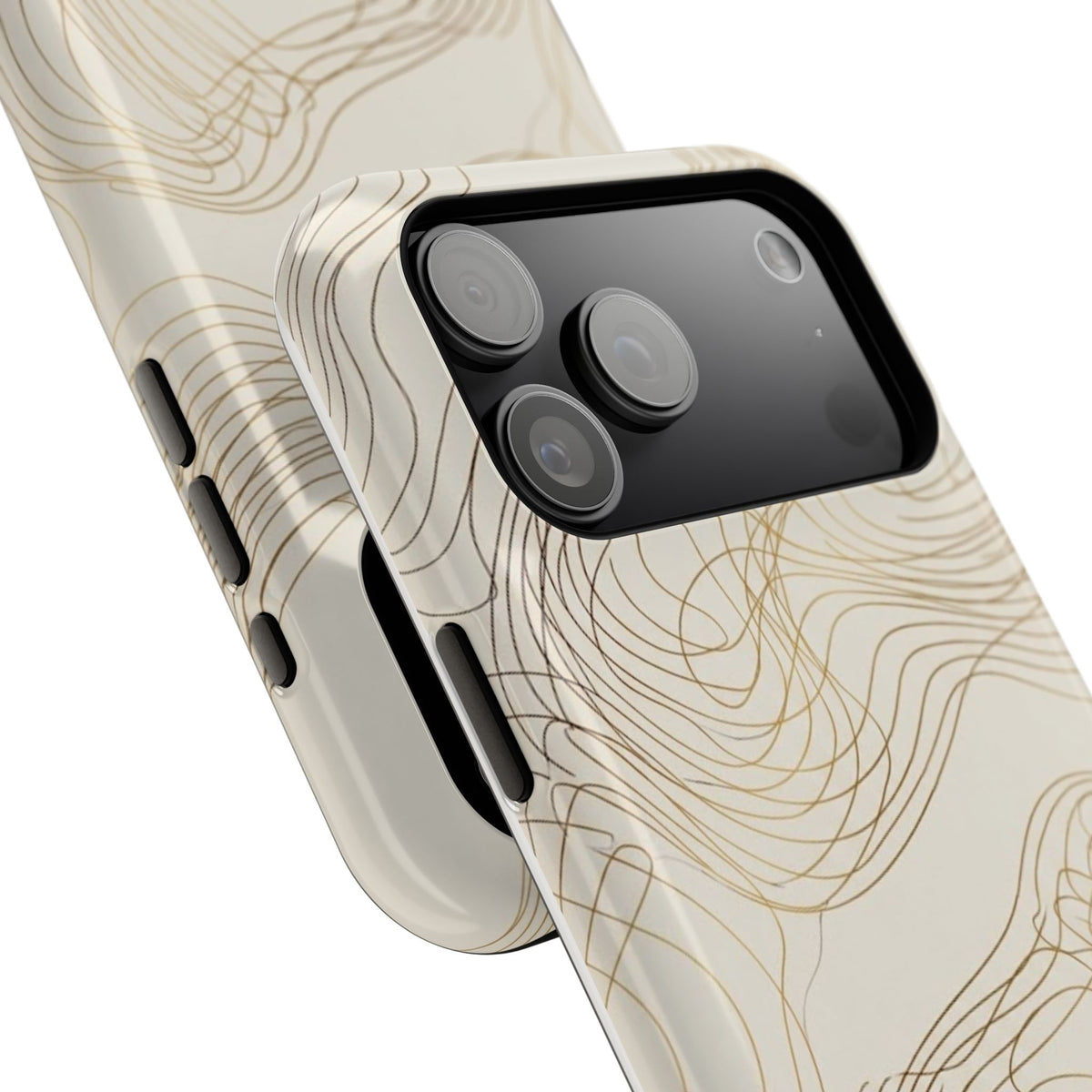 Neutral Gold Wave Pattern - Impact-Resistant Phone Case