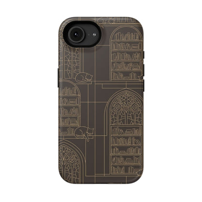Cat Library Bookshelf Phone Case