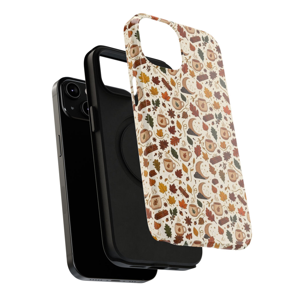 Autumn Woodland Phone Case — Fall Leaves & Fox Pattern Impact-Resistant Case