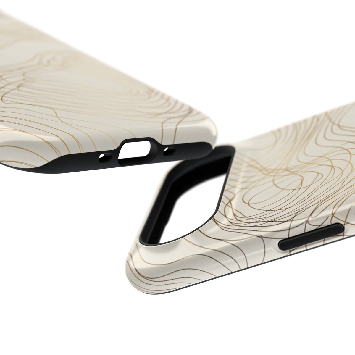 Neutral Gold Wave Pattern - Impact-Resistant Phone Case
