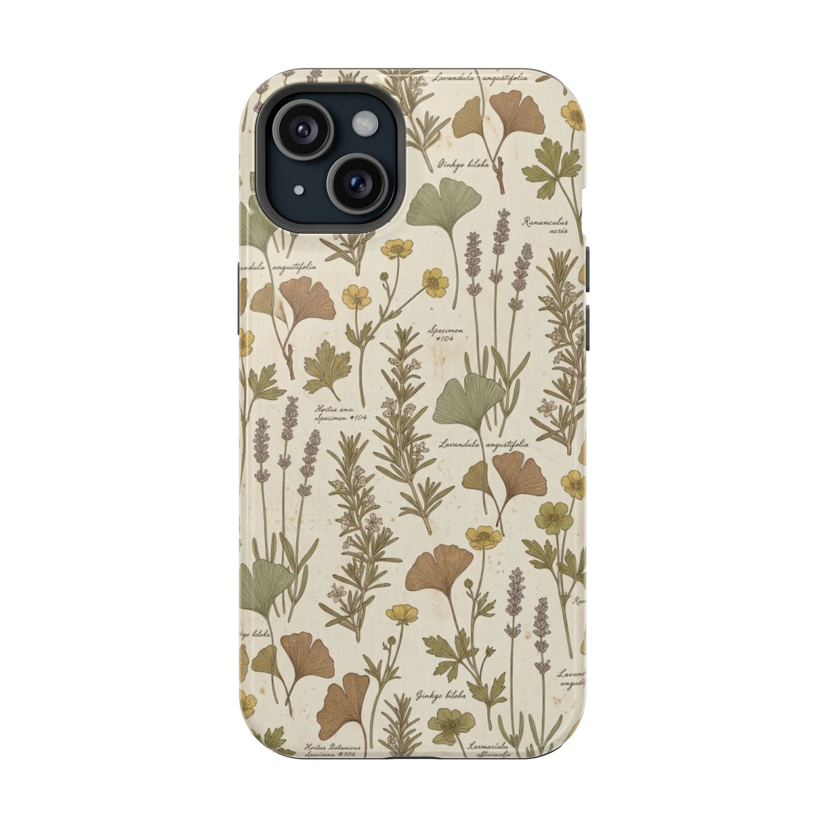 Vintage Herb Floral Pattern - Impact Resistant Phone Case