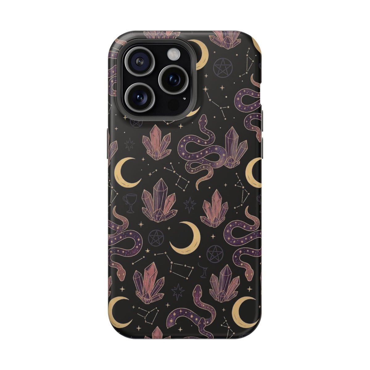 Mystic Moon & Crystal Phone Case — Impact-Resistant Protective Cover