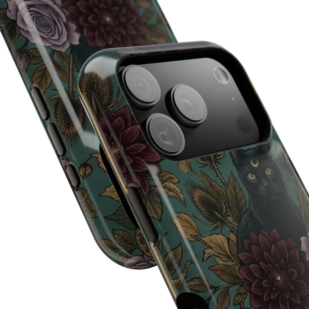 Botanical Black Cat - Impact Resistant Phone Case